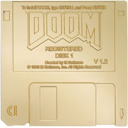 Figurine FaNaTtiK Doom Réplique Floppy Disk Plaqué Or Edition Limitée Boutique Geneve Suisse