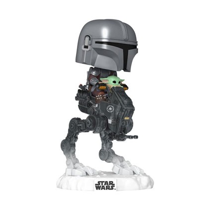Figuren Funko Pop Rides Deluxe Star Wars Der Mandalorian und Grogu Der Mandalorian mit Grogu im Imperial Remnant AT-RT Genf S...