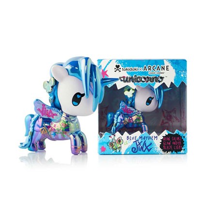 Figur Tokidoki Unicorno Blue Mayhem Jinx by Tokidoki x Arcane Limited Edition Geneva Store Switzerland