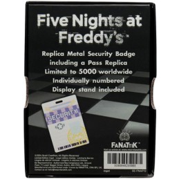 Figurine FaNaTtiK Five Nights at Freddy's réplique Security Badge Antique Brass Edition Limitée Boutique Geneve Suisse