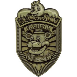 Figur FaNaTtiK Five Nights at Freddy's Replica Security Badge Antique Brass Limited Edition Geneva Store Switzerland