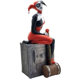 Figurine Plastoy Spardose Harley Quinn auf einem Tresor Boutique Geneve Suisse