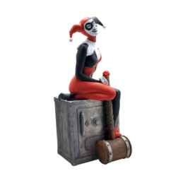 Figurine Plastoy Spardose Harley Quinn auf einem Tresor Boutique Geneve Suisse