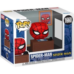 Figur Funko Pop Marvel Meme Spider Man with Desk Geneva Store Switzerland